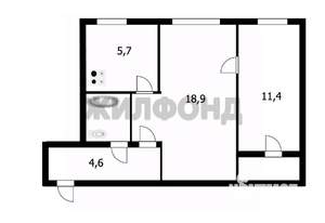 2-к квартира, вторичка, 45м2, 1/5 этаж