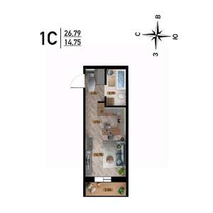 Студия квартира, вторичка, 27м2, 5/17 этаж