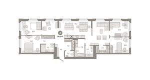 4-к квартира, вторичка, 144м2, 4/14 этаж