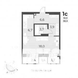 1-к квартира, вторичка, 39м2, 13/17 этаж