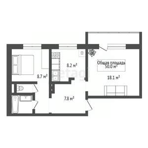 2-к квартира, вторичка, 50м2, 10/10 этаж