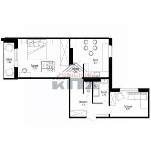 2-к квартира, вторичка, 76м2, 8/15 этаж