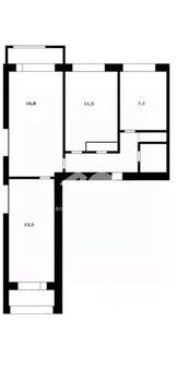3-к квартира, вторичка, 60м2, 8/9 этаж