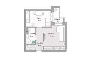 1-к квартира, вторичка, 37м2, 6/10 этаж