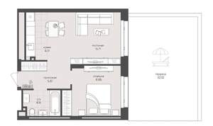 1-к квартира, вторичка, 75м2, 1/8 этаж