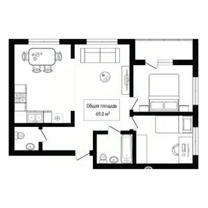 3-к квартира, вторичка, 69м2, 13/25 этаж