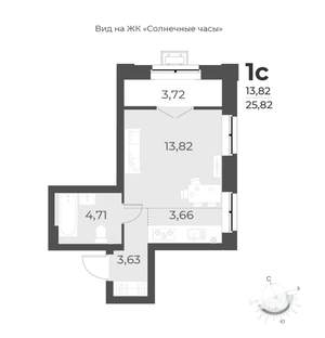 1-к квартира, вторичка, 26м2, 14/17 этаж