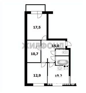 3-к квартира, вторичка, 70м2, 14/17 этаж