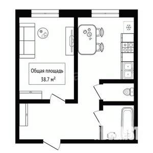 1-к квартира, вторичка, 39м2, 5/10 этаж