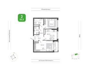 2-к квартира, вторичка, 52м2, 4/9 этаж