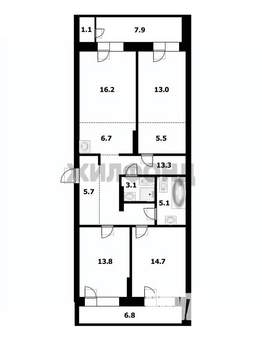 4-к квартира, вторичка, 97м2, 9/17 этаж