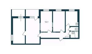 4-к квартира, вторичка, 62м2, 1/9 этаж