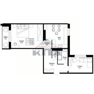 2-к квартира, строящийся дом, 76м2, 14/15 этаж