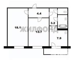 2-к квартира, вторичка, 51м2, 7/17 этаж