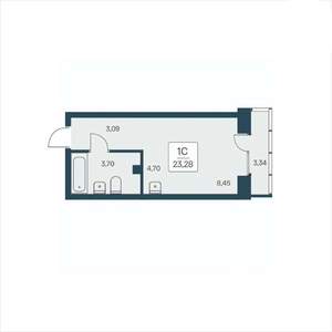 Студия квартира, вторичка, 23м2, 16/25 этаж