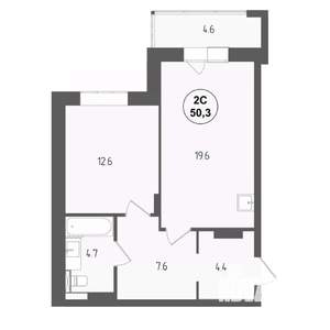 2-к квартира, вторичка, 50м2, 13/18 этаж