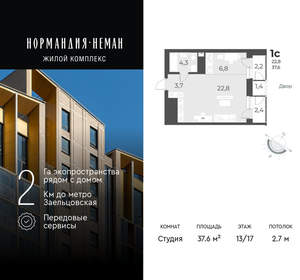 Студия квартира, вторичка, 38м2, 13/17 этаж