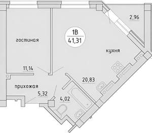 1-к квартира, вторичка, 42м2, 8/17 этаж