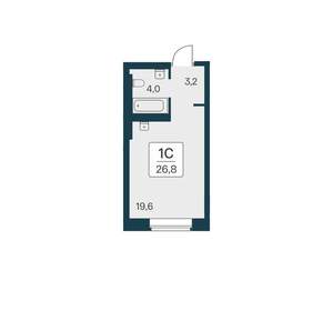 Студия квартира, вторичка, 27м2, 30/30 этаж