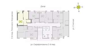 2-к квартира, вторичка, 46м2, 11/25 этаж