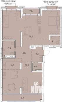 4-к квартира, вторичка, 129м2, 23/25 этаж
