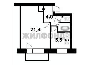 1-к квартира, вторичка, 35м2, 2/5 этаж