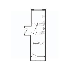 1-к квартира, вторичка, 30м2, 8/9 этаж