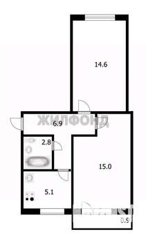 2-к квартира, вторичка, 45м2, 2/5 этаж