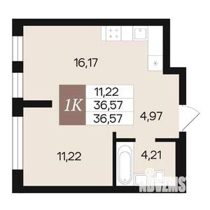 1-к квартира, вторичка, 37м2, 4/10 этаж