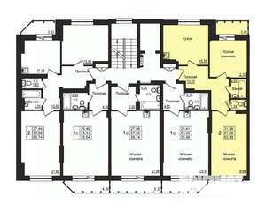 2-к квартира, строящийся дом, 62м2, 2/10 этаж