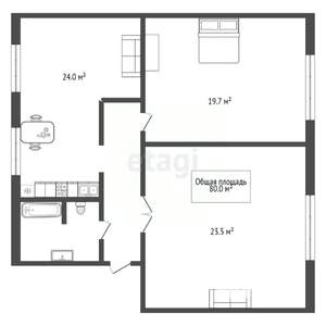 2-к квартира, вторичка, 80м2, 3/5 этаж