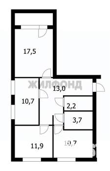 3-к квартира, вторичка, 70м2, 1/17 этаж