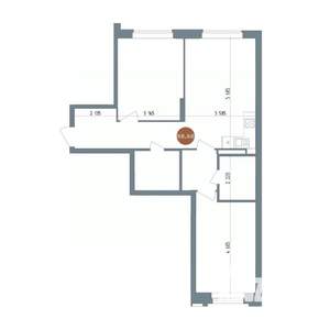 3-к квартира, вторичка, 69м2, 4/9 этаж