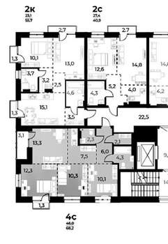 3-к квартира, сданный дом, 70м2, 5/9 этаж