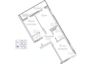 2-к квартира, строящийся дом, 72м2, 5/24 этаж