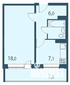 1-к квартира, строящийся дом, 39м2, 15/17 этаж