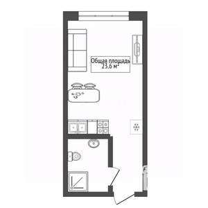 Студия квартира, вторичка, 24м2, 15/22 этаж