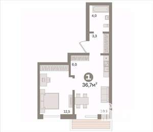 1-к квартира, вторичка, 37м2, 19/25 этаж