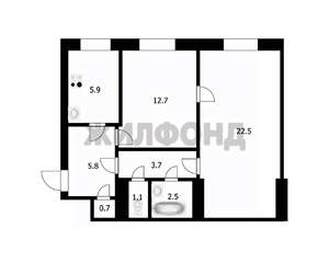 2-к квартира, вторичка, 55м2, 5/5 этаж