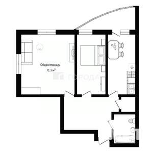 2-к квартира, вторичка, 71м2, 19/27 этаж