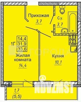 1-к квартира, вторичка, 34м2, 16/24 этаж