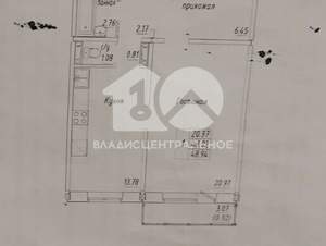 1-к квартира, вторичка, 48м2, 6/10 этаж