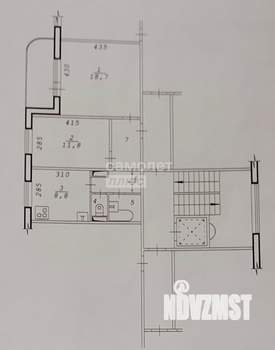 2-к квартира, вторичка, 50м2, 5/9 этаж