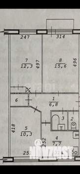 3-к квартира, вторичка, 57м2, 5/5 этаж