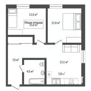 3-к квартира, вторичка, 55м2, 21/26 этаж