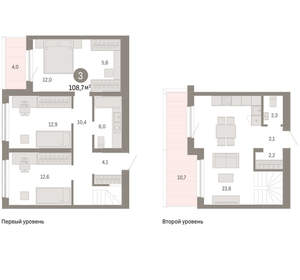 3-к квартира, вторичка, 109м2, 8/15 этаж
