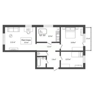 3-к квартира, вторичка, 87м2, 3/10 этаж