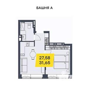 1-к квартира, вторичка, 32м2, 13/29 этаж