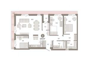 3-к квартира, вторичка, 128м2, 3/9 этаж