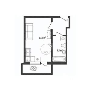 Студия квартира, вторичка, 28м2, 4/10 этаж